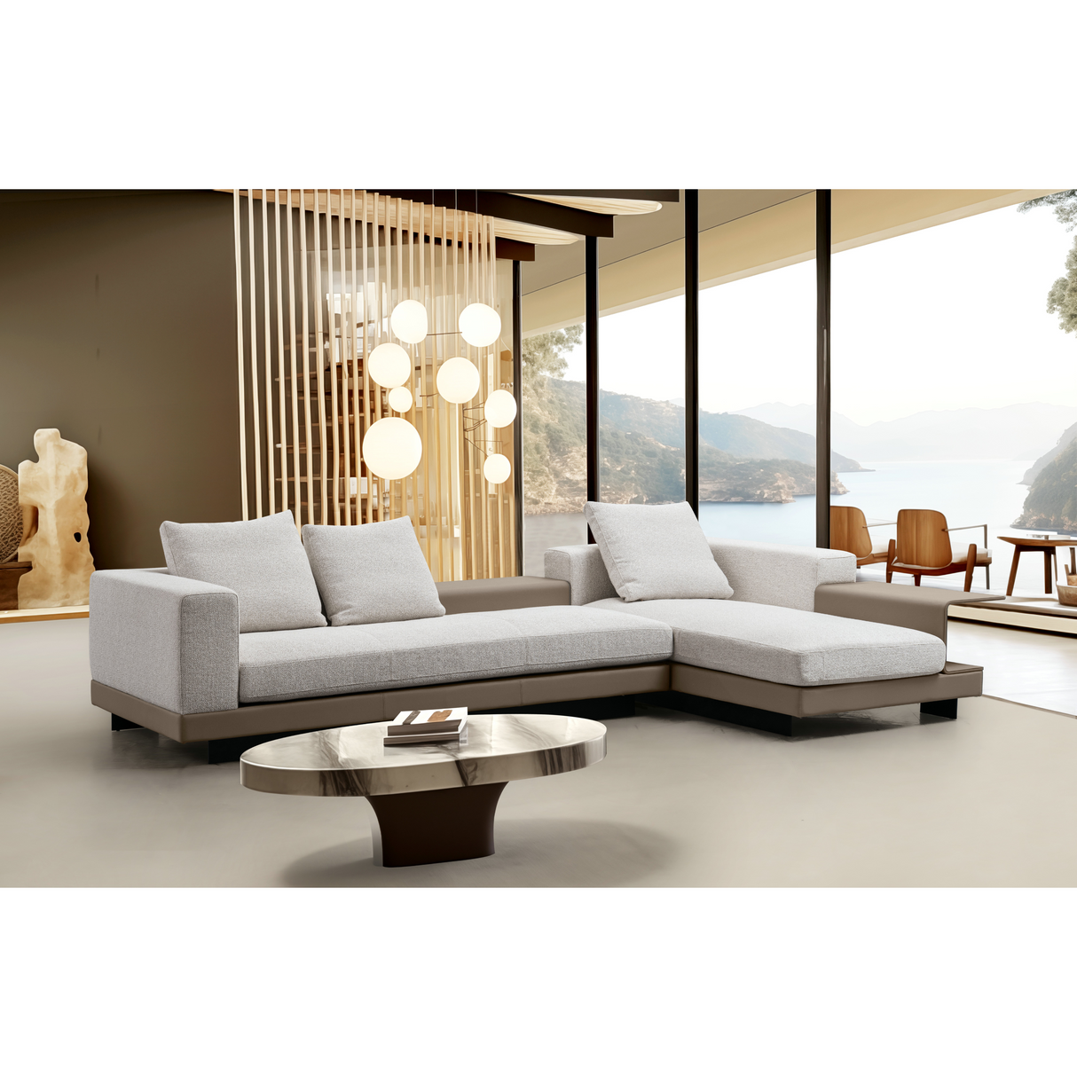 Timeless Treasures White/Oatmeal Sectional W334