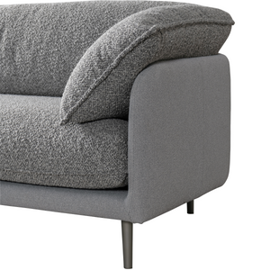 Ahad Grey Boucle 4 Seater Sofa