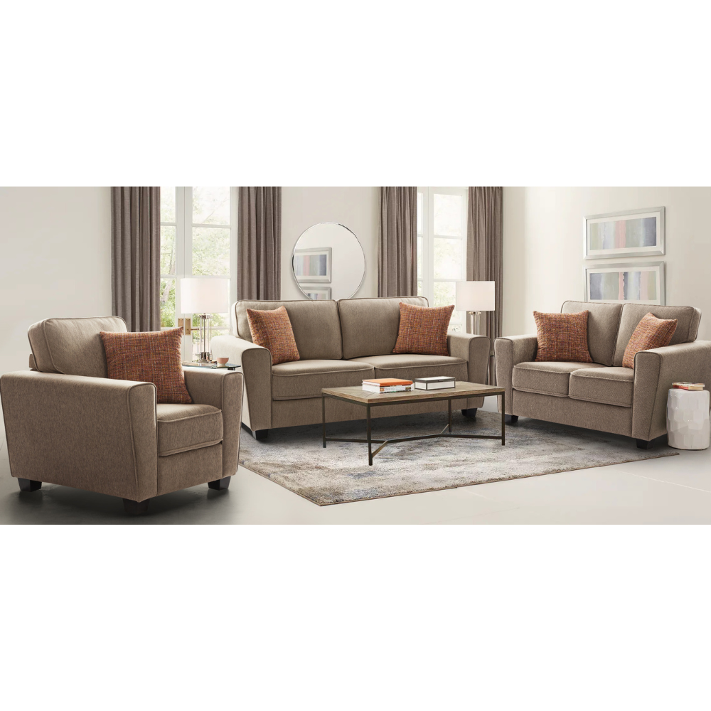 Fernley Friendly Caramel Sofa Set