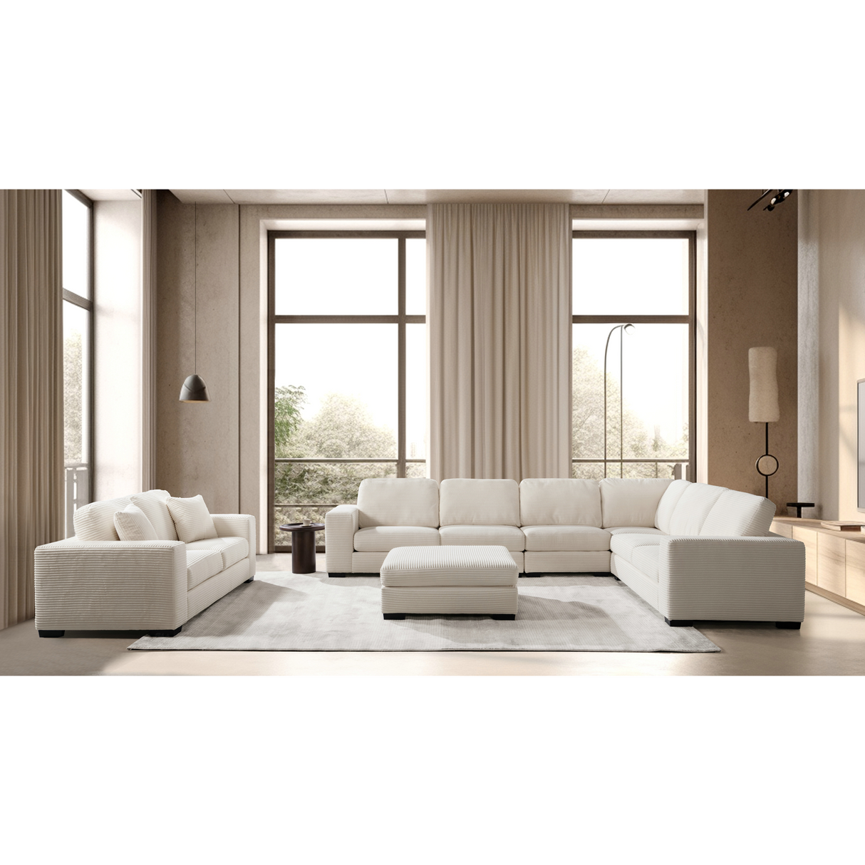 Luna Cream Sofa W226