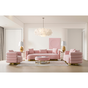 Huda Pink Living Room Set