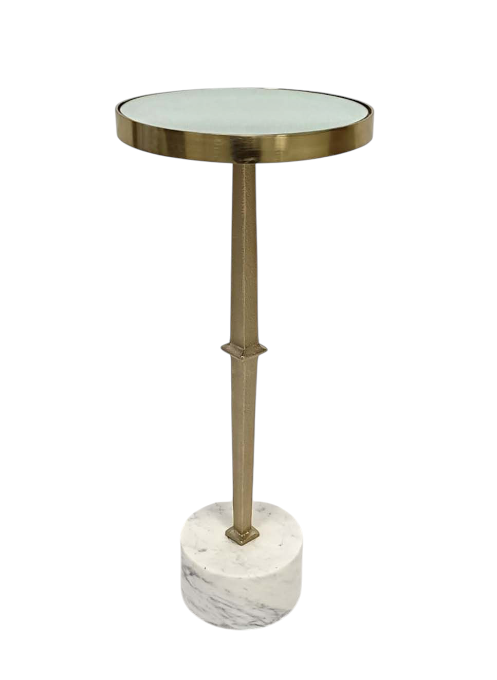 SIIDE TABLE MARBLE AND ALUMINUM 10X10X24"