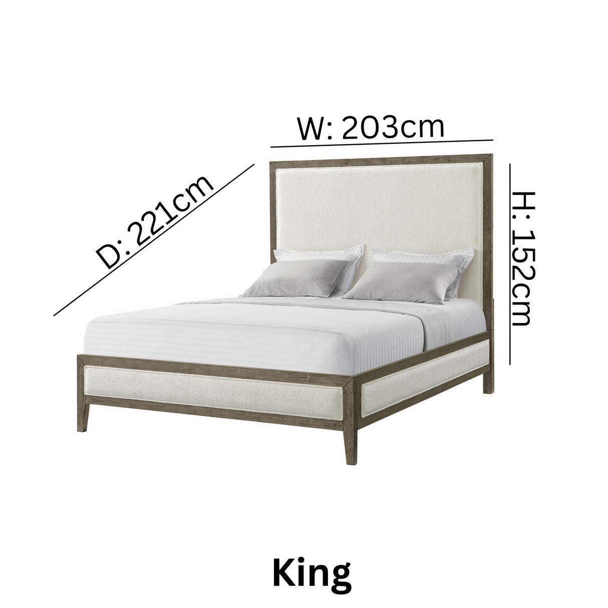 Versailles Contemporary White Bouclé Bed