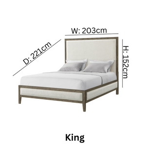 Versailles Contemporary White Bouclé Bed