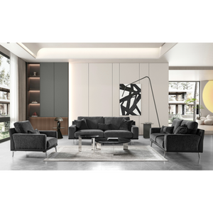 Whisper Soft Black Sofa Set