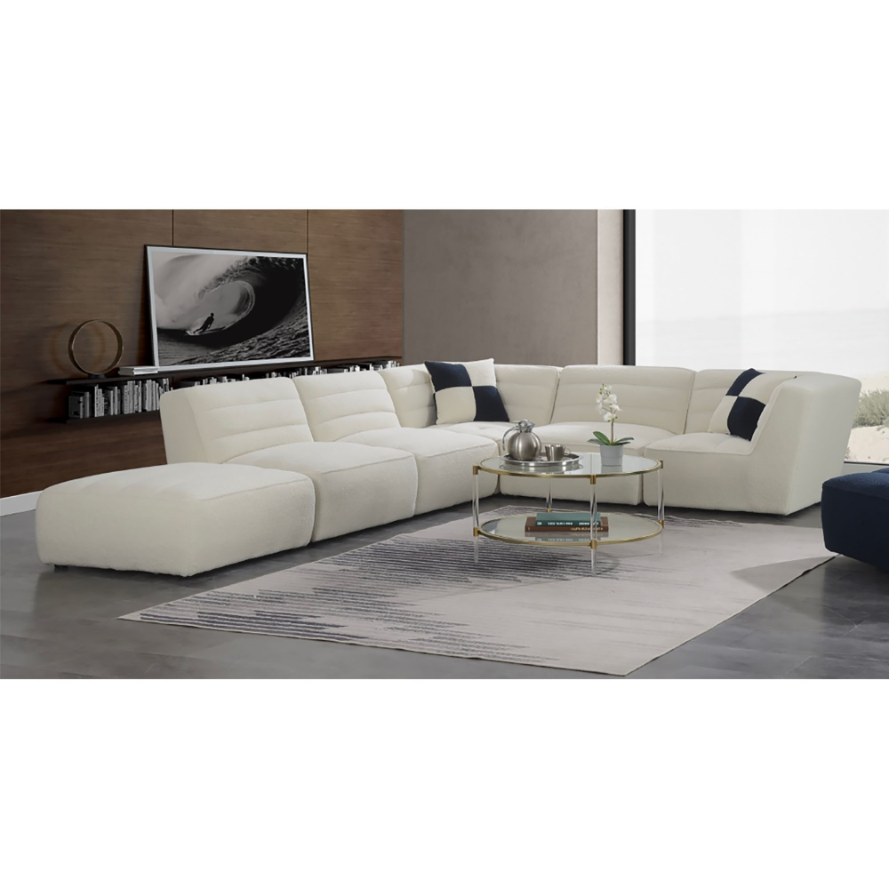 Defender Sectional Corner In White W/1 Pillow