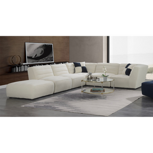 Defender Sectional Corner In White W/1 Pillow
