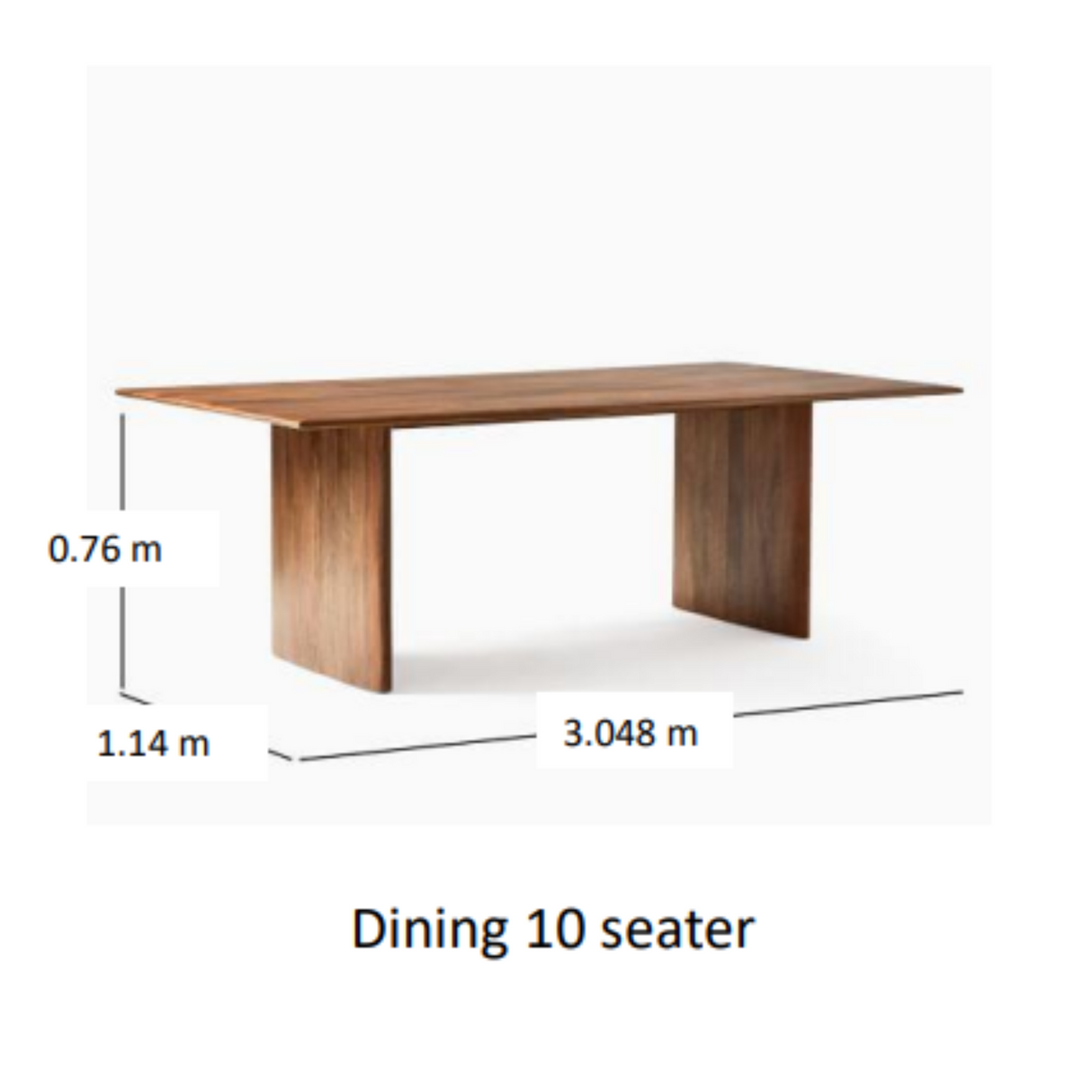 Milav DINING TABLE Wood Top