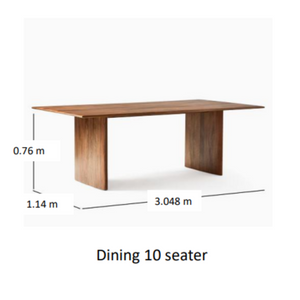 Milav DINING TABLE Wood Top