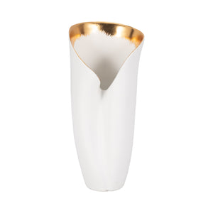 12" HOLLIS SMALL VASE, WHITE