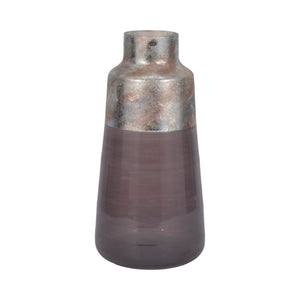 17" 2-tone Glass Vase, Grey Multi