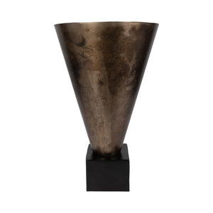 19" Cassendra Large Metal Vase, Gold