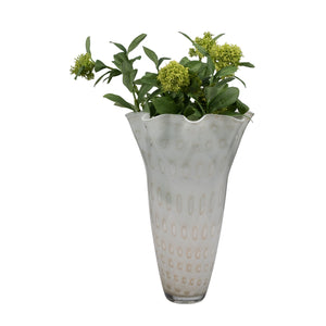 20" Meira Ivory Bouquet Glass Vase