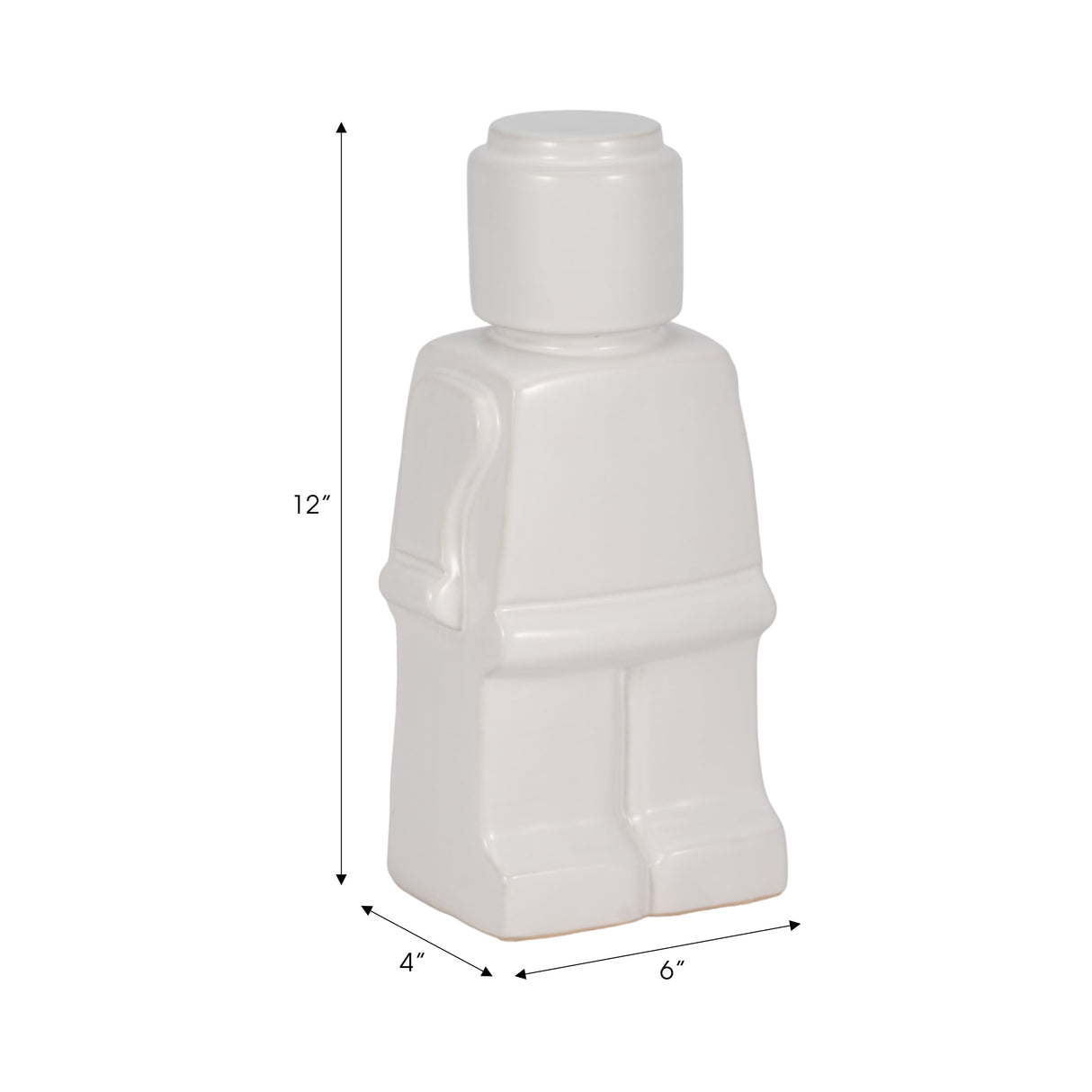 12" Lego Man Figure, White