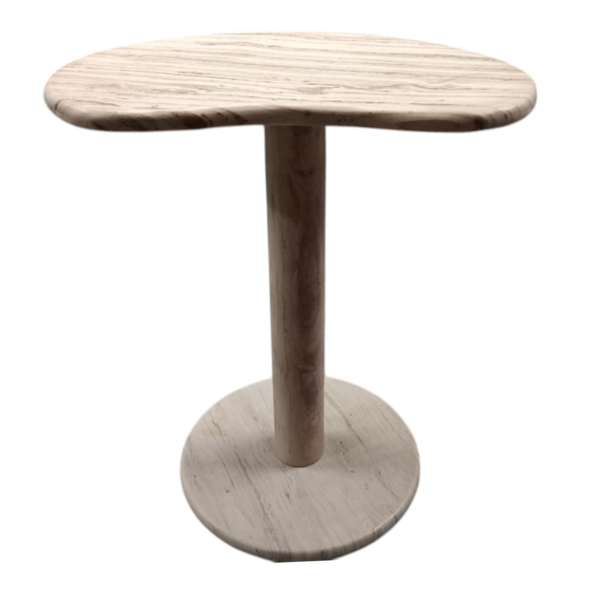 Dumah Beige Marble Accent Table