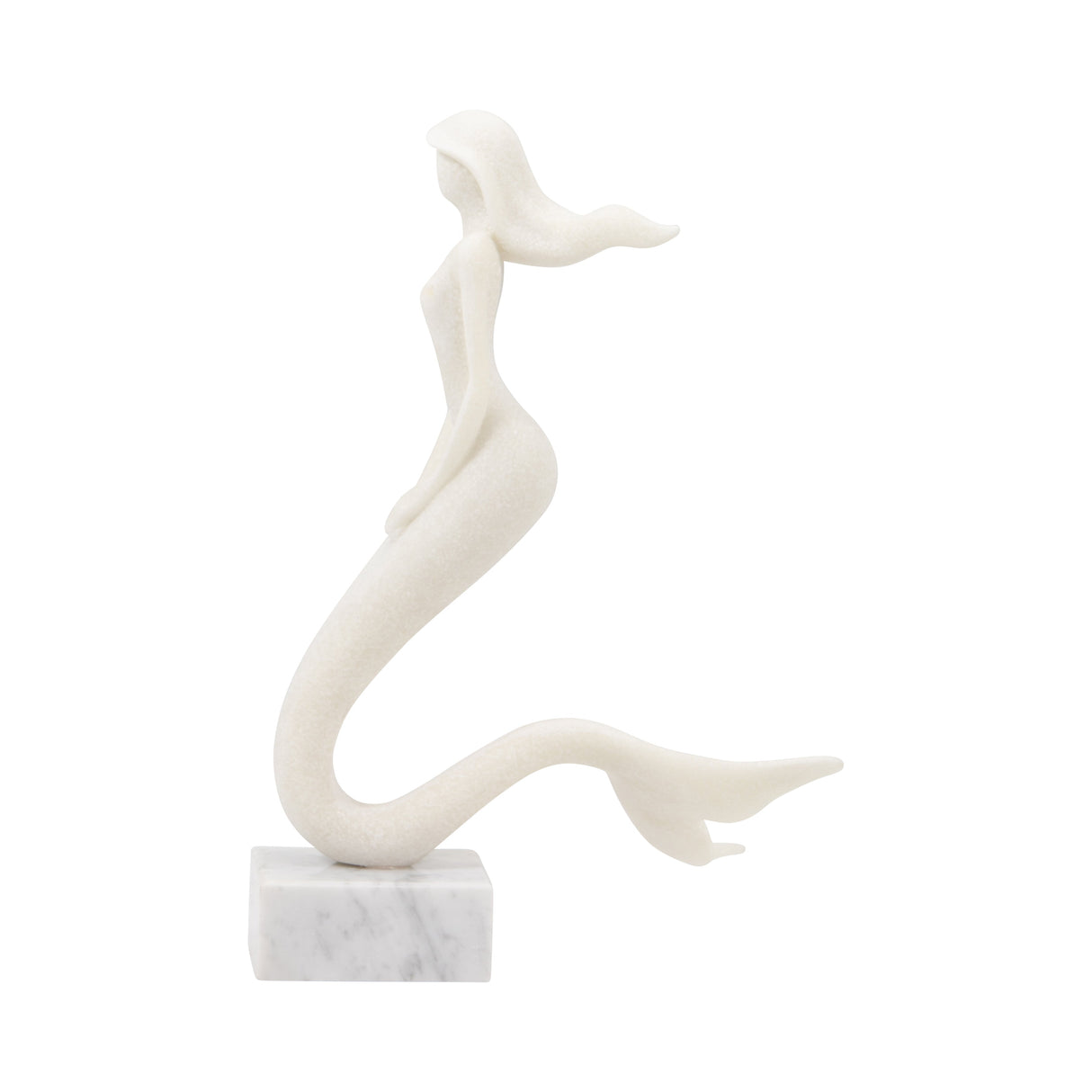 14" Caspian Mermaid Statuary, White