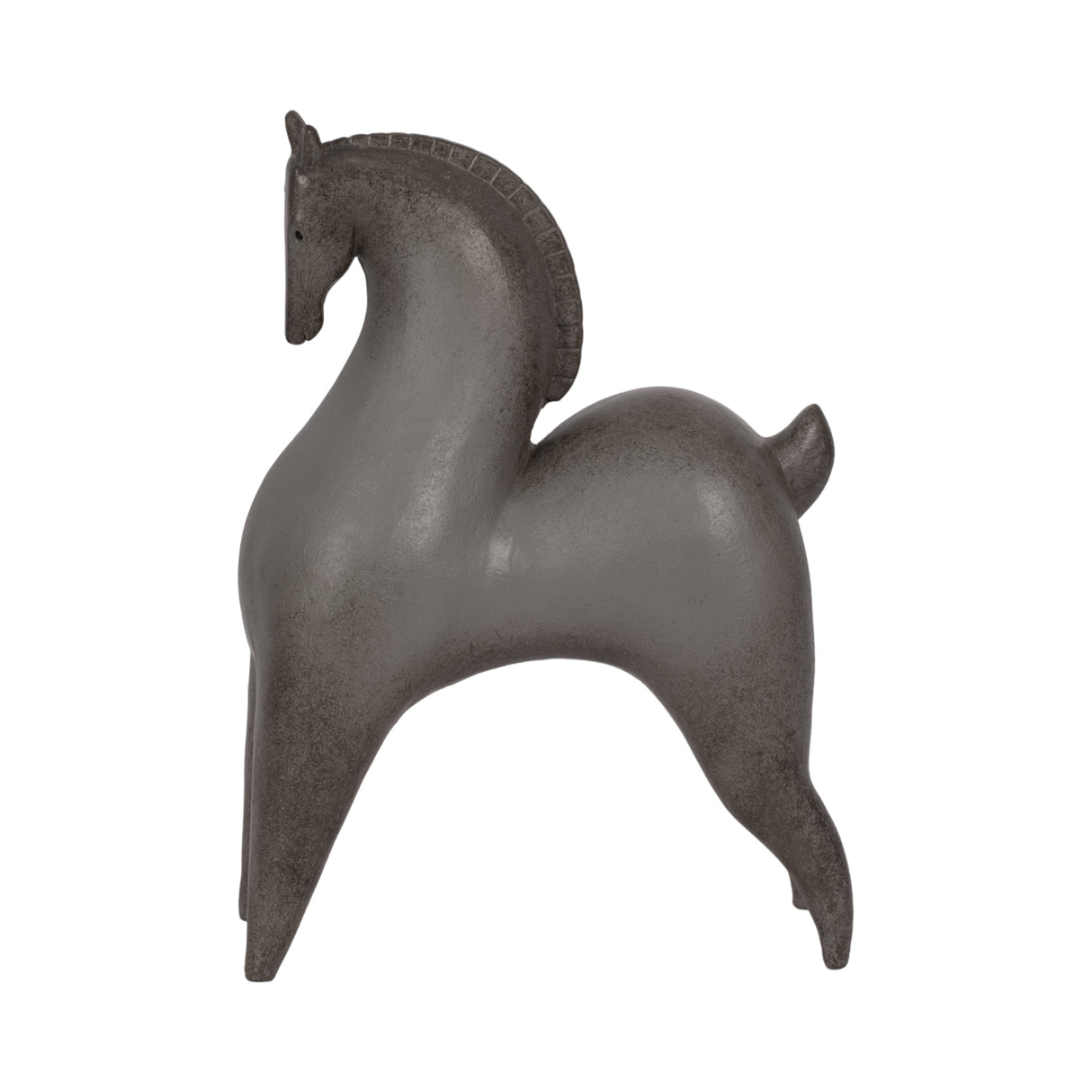 12" Curved Horse, Grey