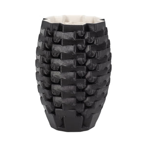 11" Ellesmere 3d Printed Vase, Black