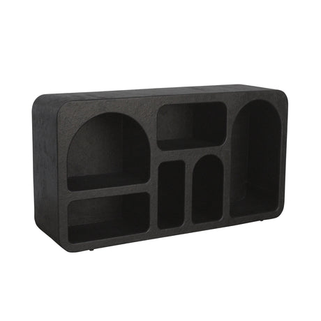 55" Open Cut-out Textured Console, Black