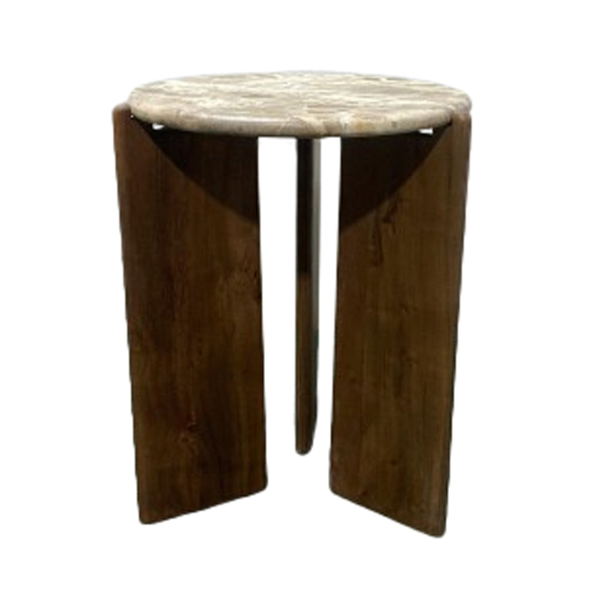 20" Somerset Marble And Wood Accent Table, Multi