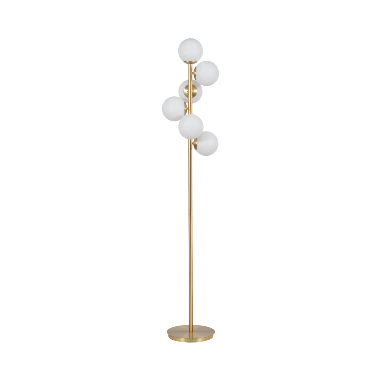 Glass 72" Frosted Globe Floor Lamp, Gold