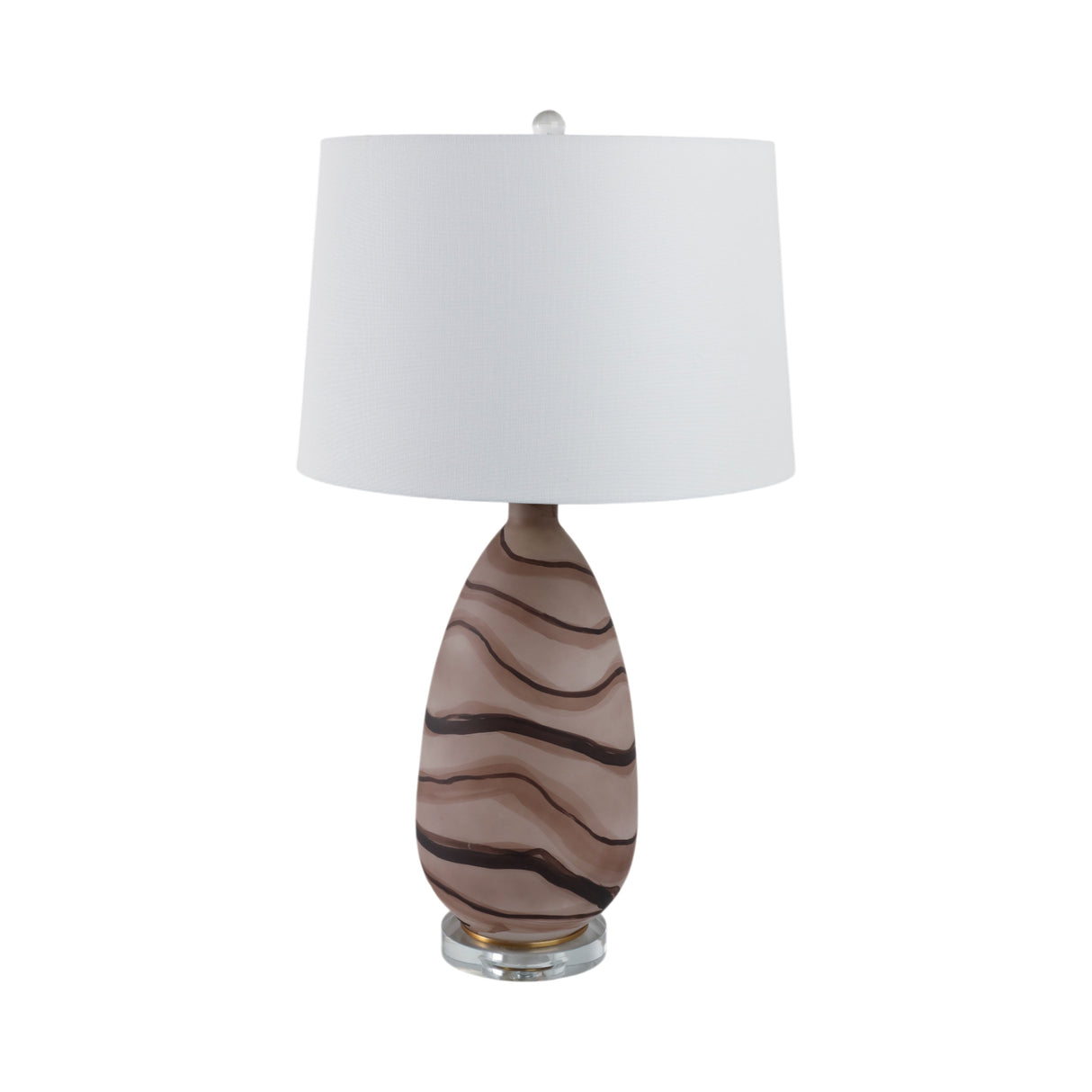 29x17" Marbled Glass Table Lamp, Brown