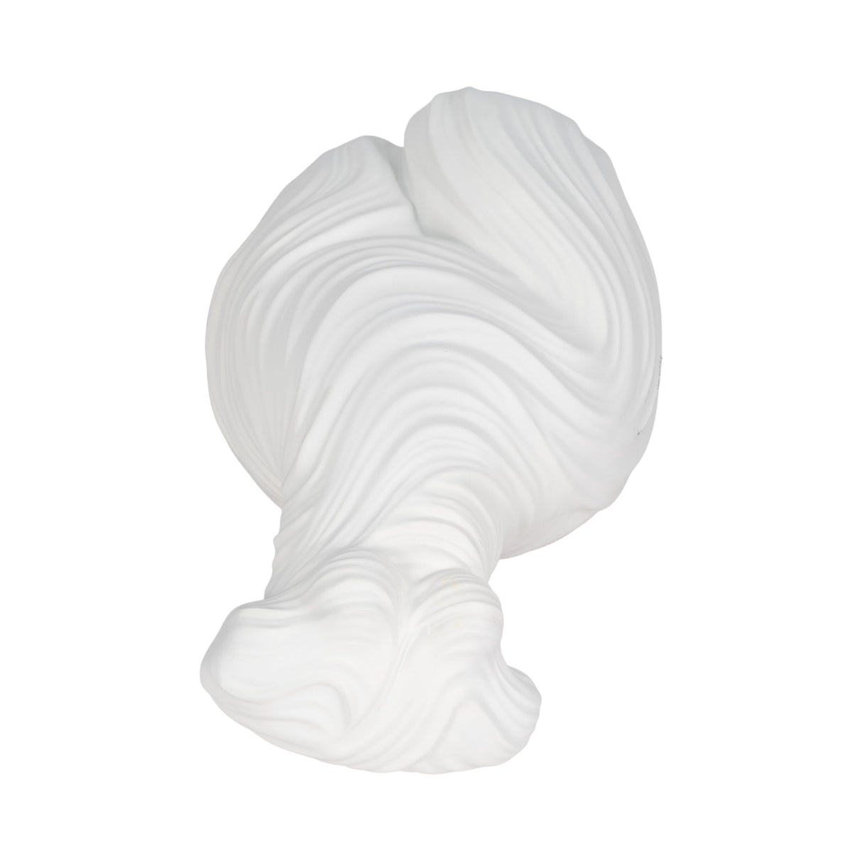 16" Curvy Ribbed Sculpture, White