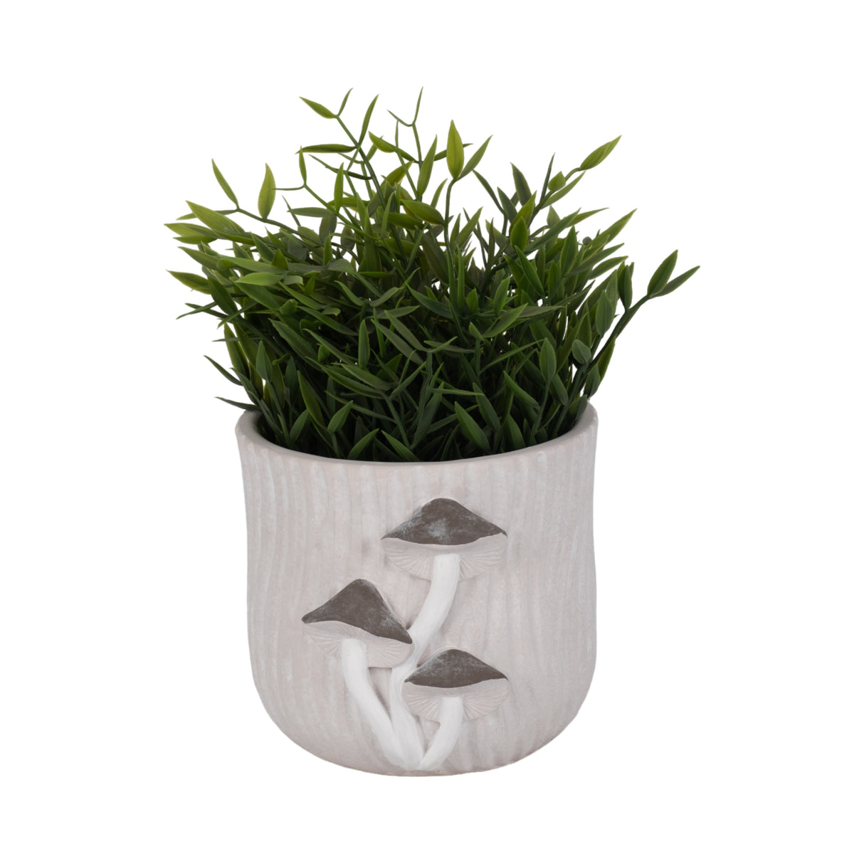 6" Mushroom Applique Planter, Grey