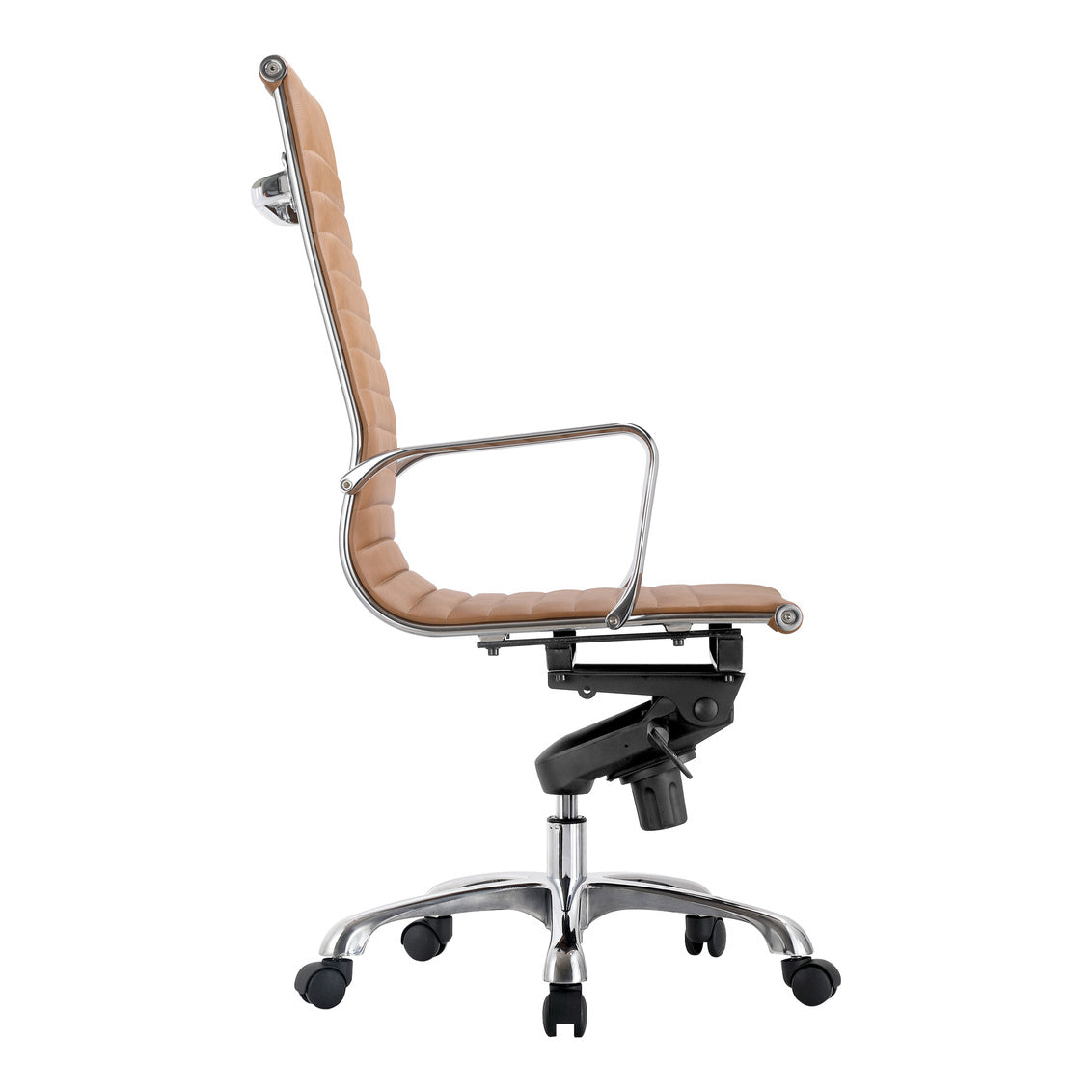 STUDIO OFFICE CHAIR HIGH BACK TAN VEGAN LEATHER