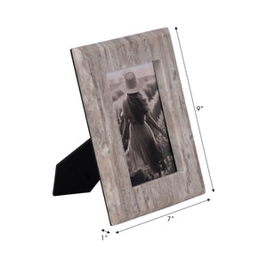 4x6 Curved Marble Photo Frame, Mocha