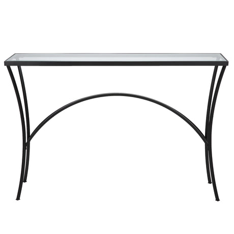 Uttermost Alayna Black Metal & Glass Console Table