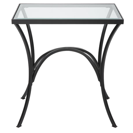 Uttermost Alayna Black Metal & Glass End Table