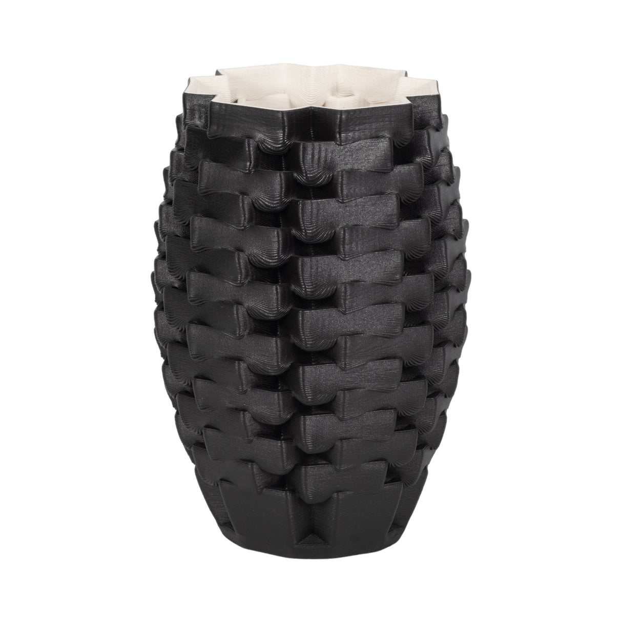 13" Ellesmere 3d Printed Vase, Black