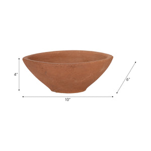 10" Tapered Terracotta Bowl, Natural