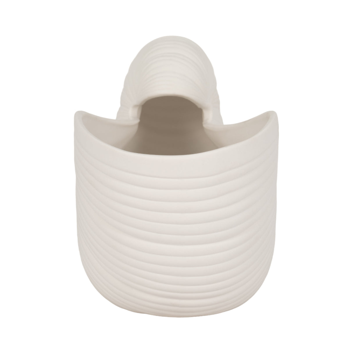 10" Nautilus Shell Planter, White