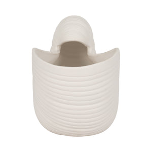 10" Nautilus Shell Planter, White