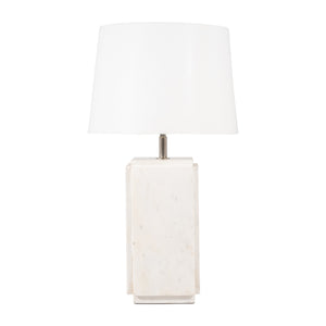 Marble, 27"h Fluted Table Lamp, White/offwht, 2bx