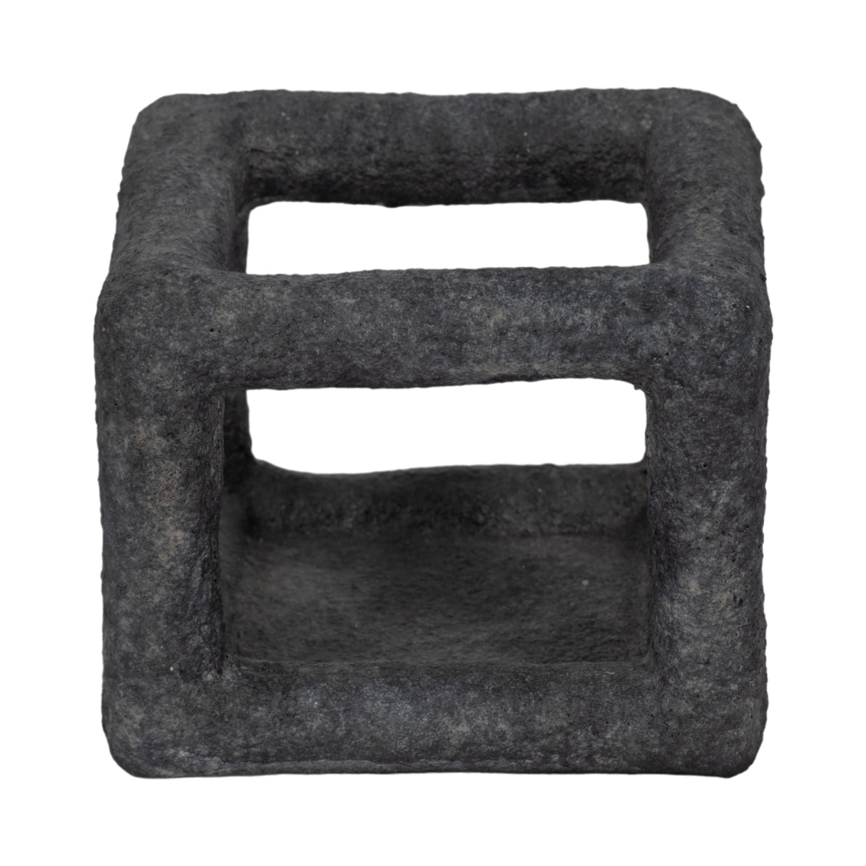 6" Textured Open Square Object, Black