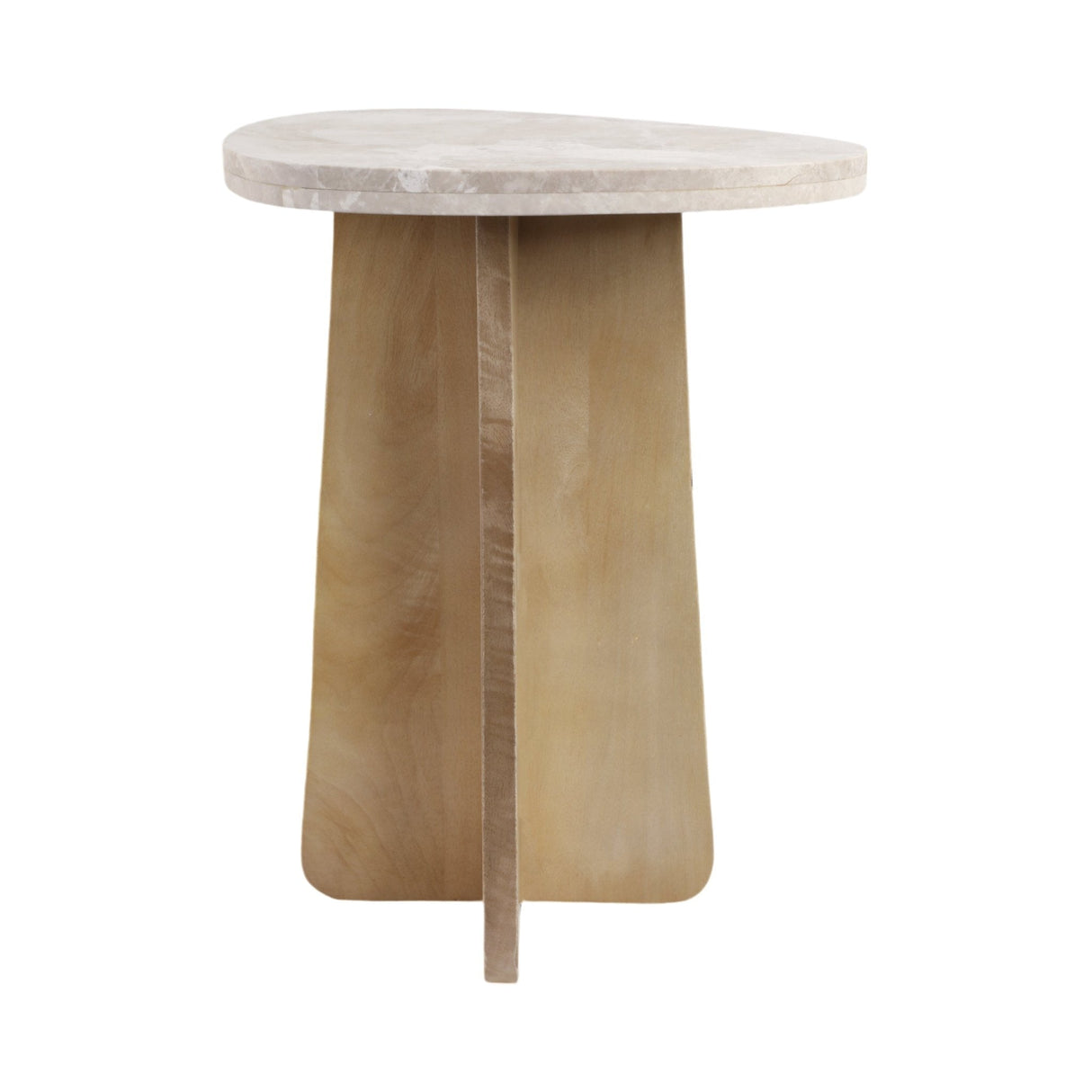 24" Corvus Marble And Wood Accent Table