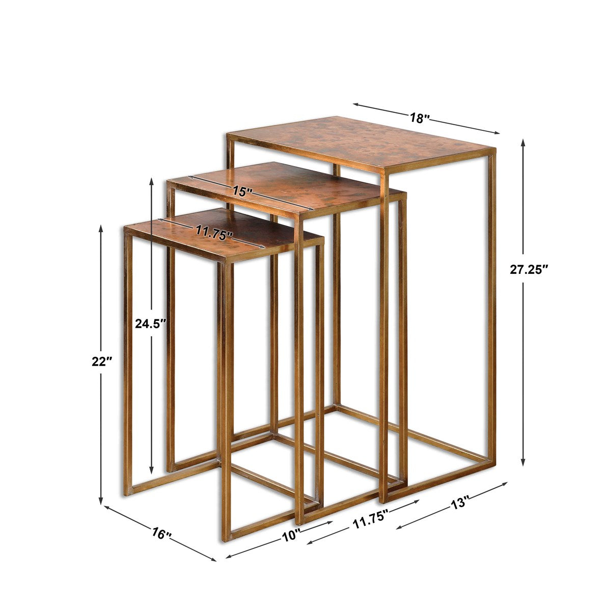 Copres Nesting Tables, S/3