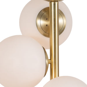 Glass 72" Frosted Globe Floor Lamp, Gold