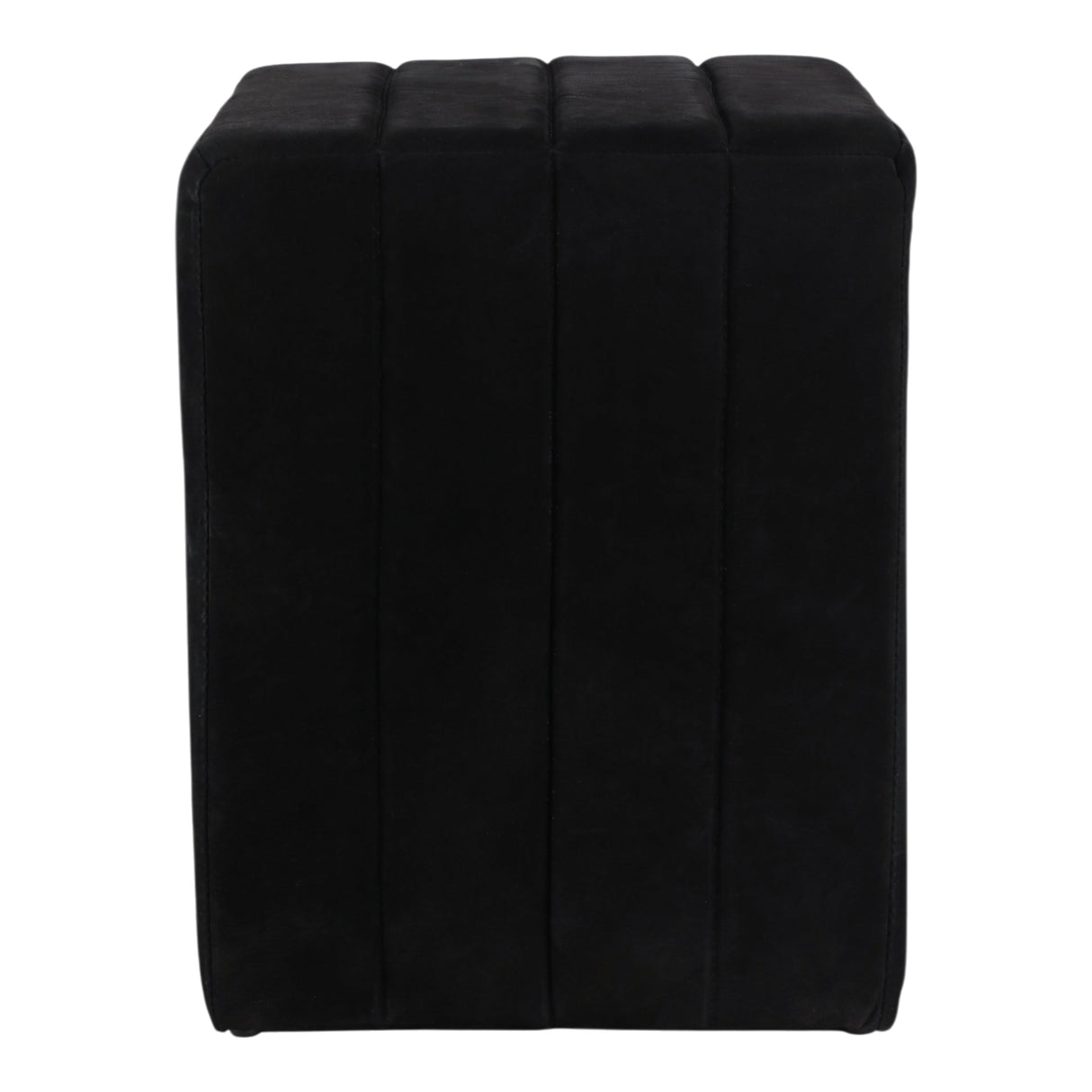 19" Rayne Black Suede Ottoman Stool