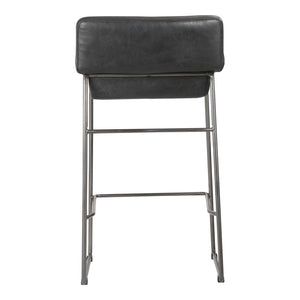 Starlet Counter Stool Onyx Black Leather -M2