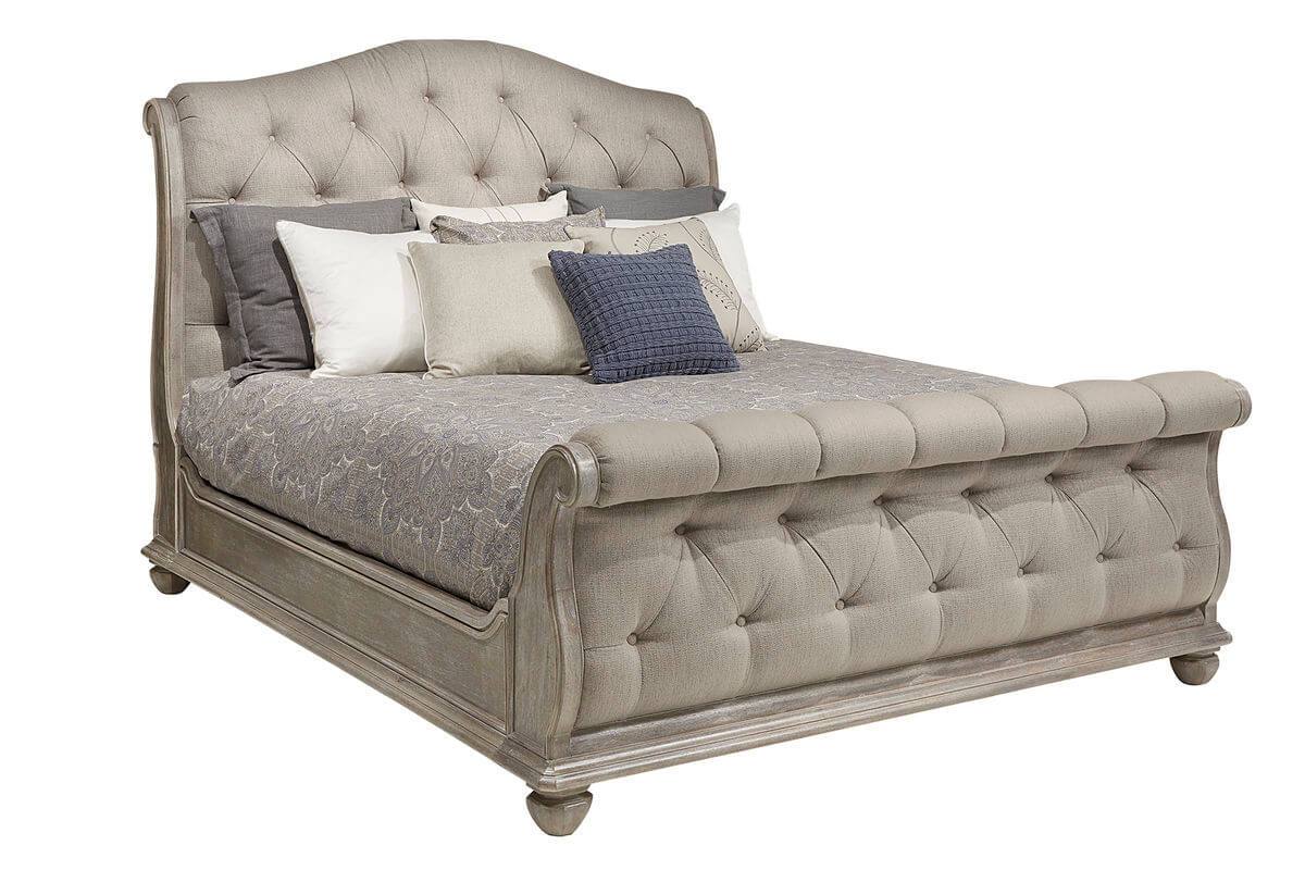 Summer Creek Shoals King Upholstered Tufted Sleigh Bed