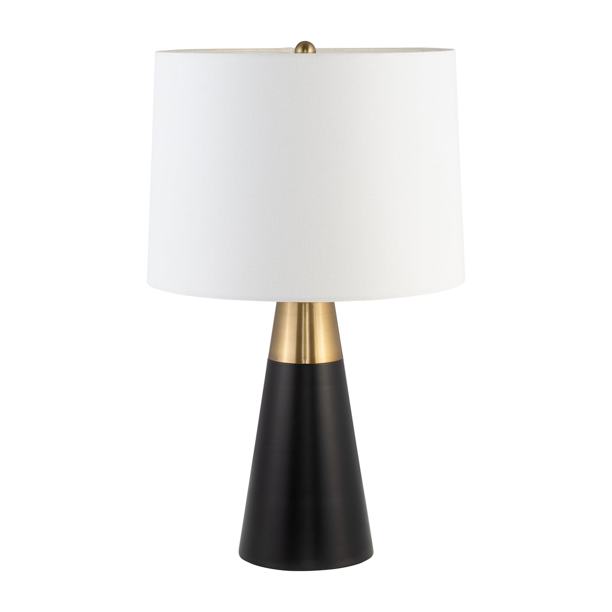 Metal,s/2,23"h,2tone Cone Tbl Lamps,blk/gld