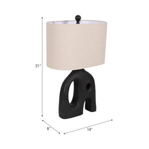 21" Open Cut-out Table Lamp, Black