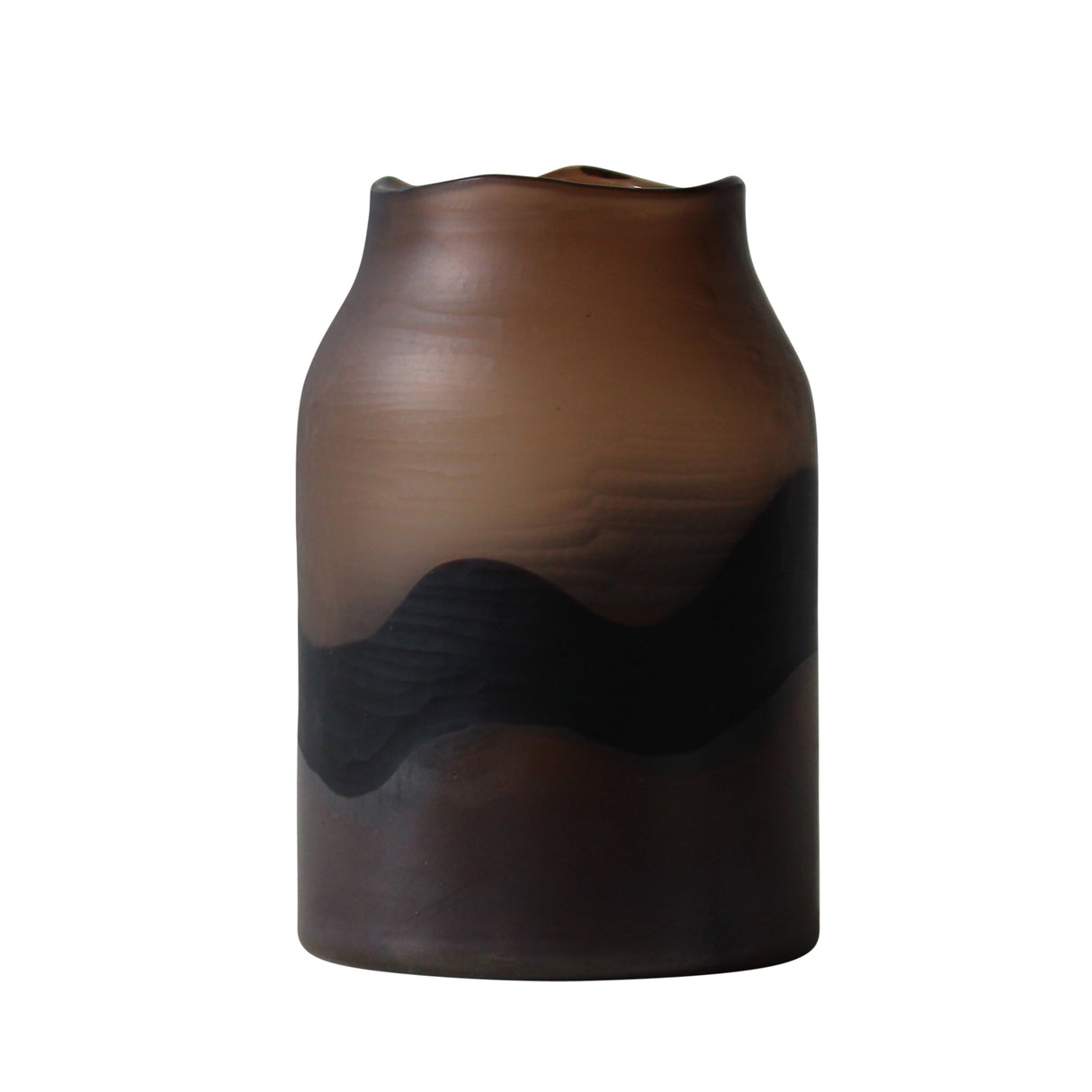 12" Mason Medium Brown Glass Vase