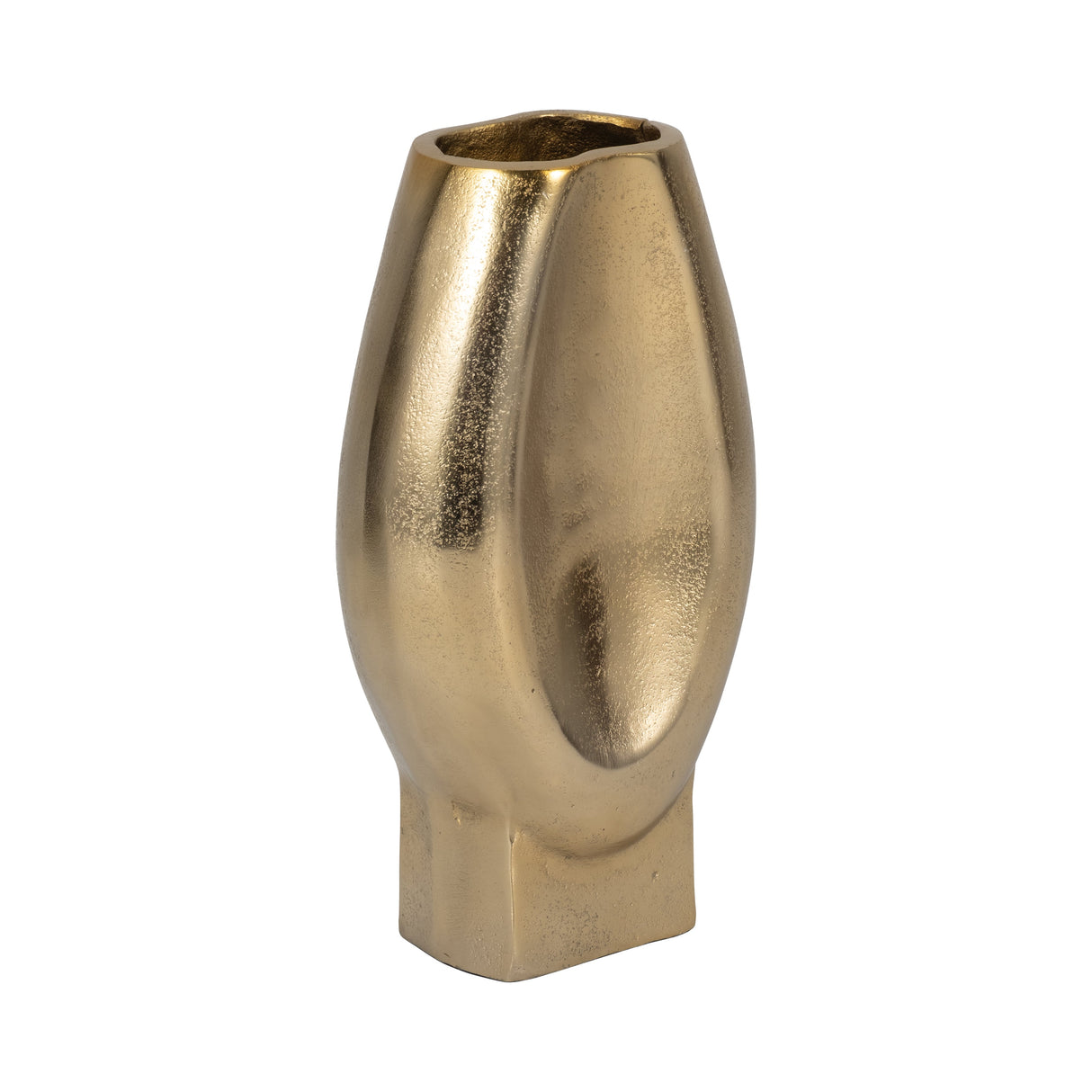 10" Nadia Metal Oval Vase, Gold