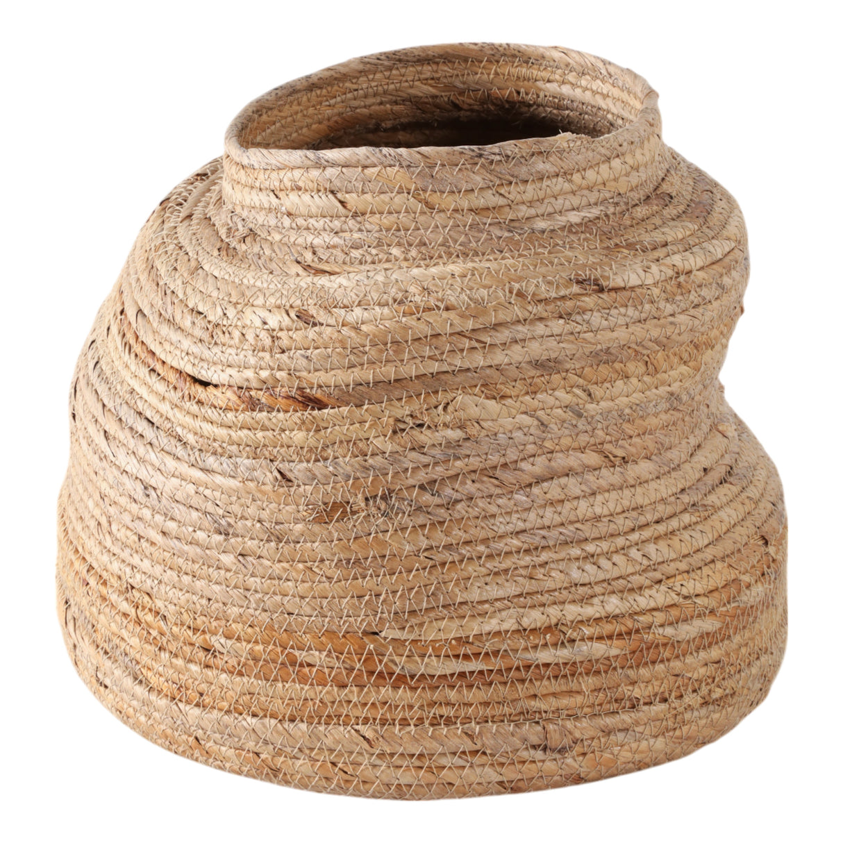 13x12" Curvy Banana Leaf Vase, Natural