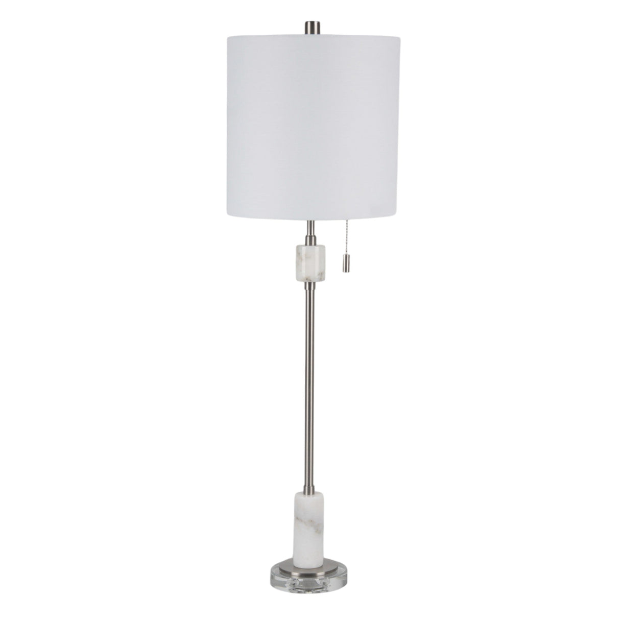 37" Bari Silver Marble Lamp